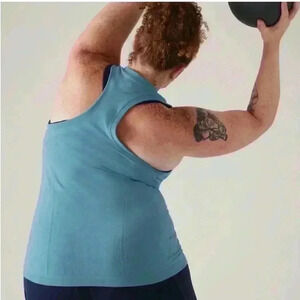 Athleta Momentum tank seamless racerback longer length size 2X plus size teal